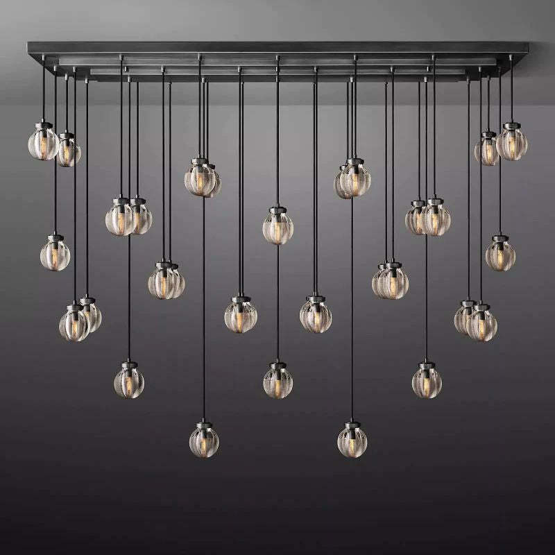 Pearl Spherical Modern Rectangular Chandelier 72”