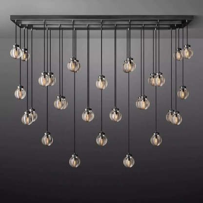Pearl Spherical Modern Rectangular Chandelier 72"-Fullstarlighting