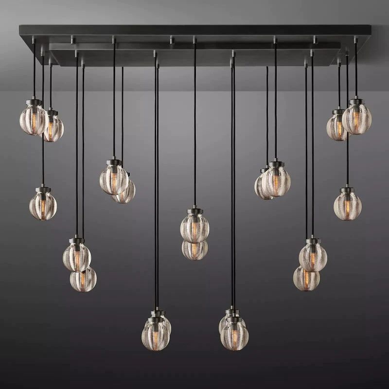 Pearl Spherical Modern Rectangular Chandelier 54”-Fullstarlighting