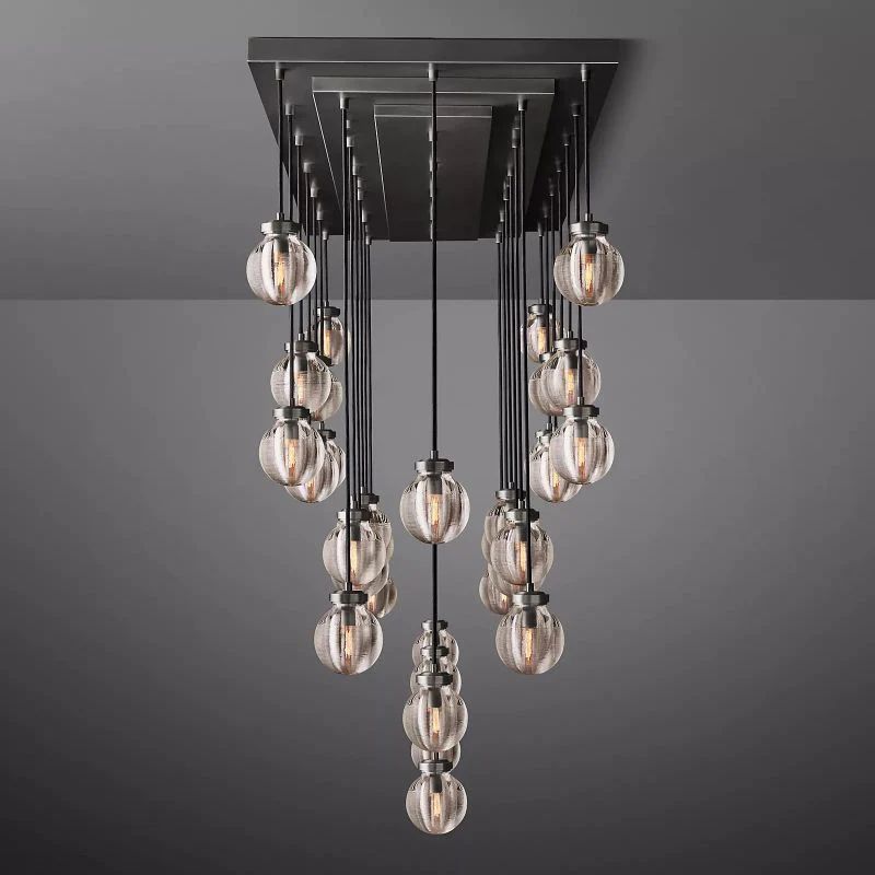 Pearl Spherical Modern Rectangular Chandelier 72”