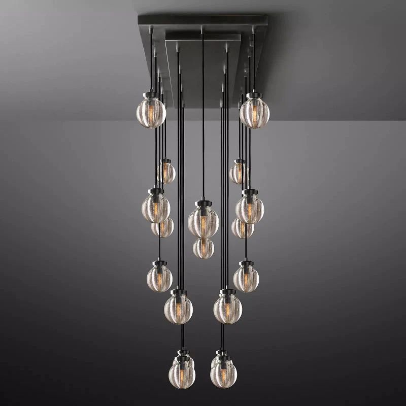 Pearl Spherical Modern Rectangular Chandelier 54”-Fullstarlighting