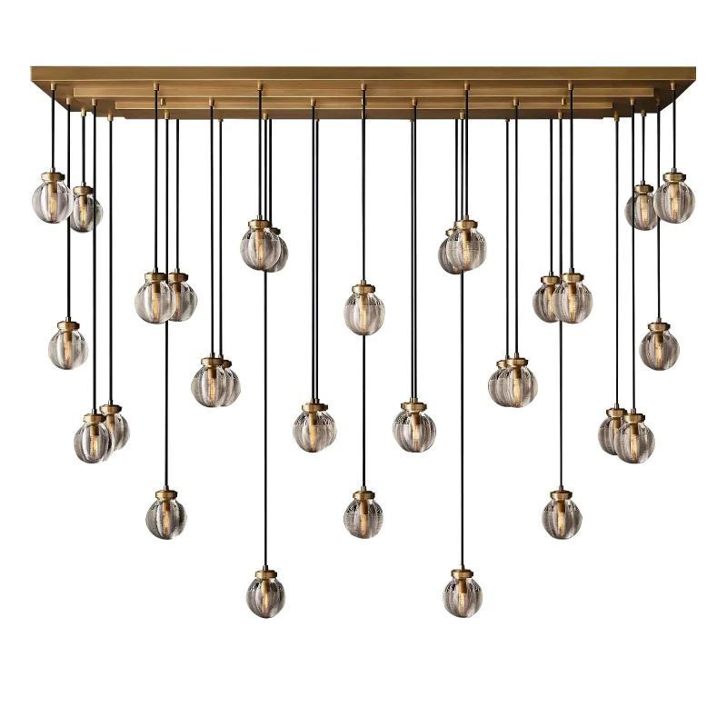 Pearl Spherical Modern Rectangular Chandelier 72”