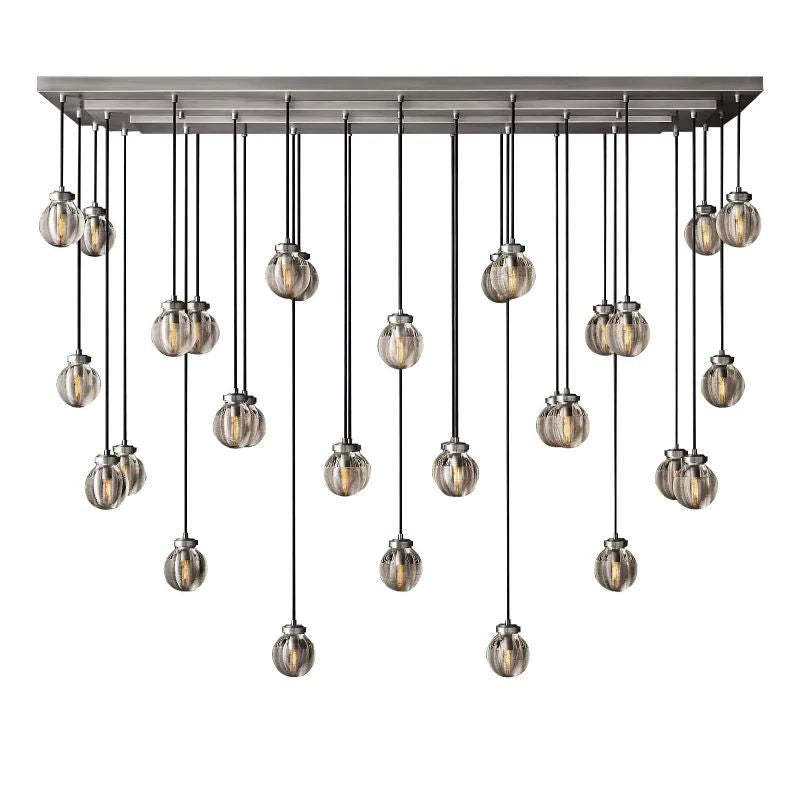 Pearl Spherical Modern Rectangular Chandelier 72”