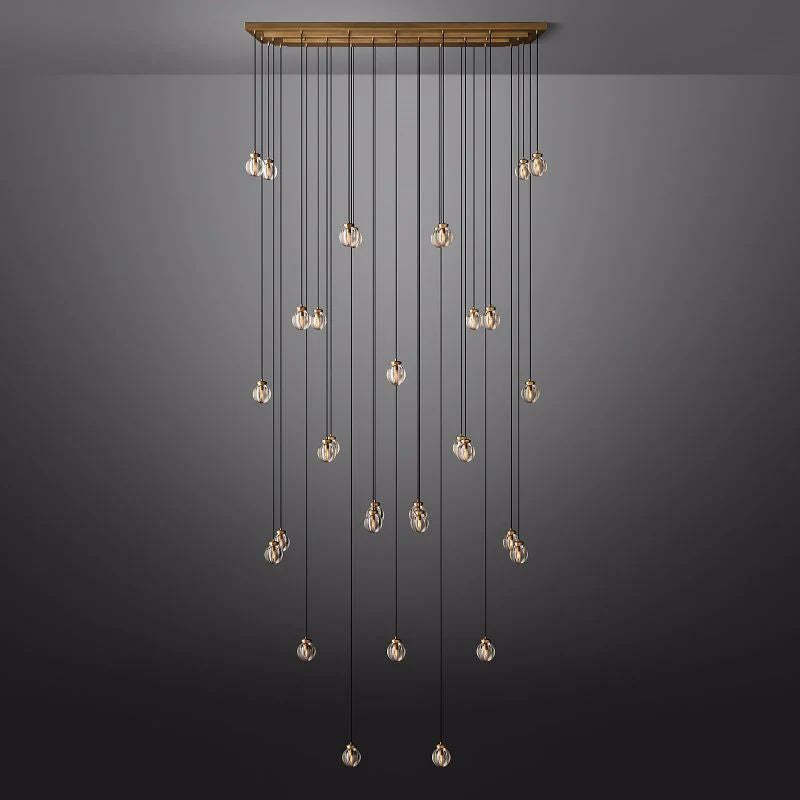 Pearl Spherical Modern Rectangular Chandelier 72”