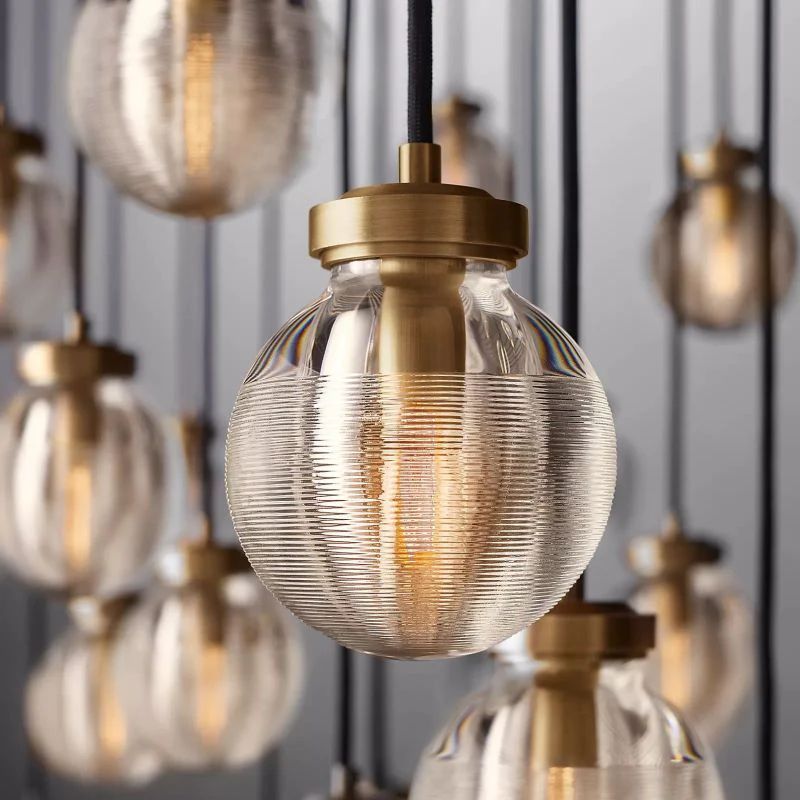 Pearl Spherical Modern Rectangular Chandelier 72”