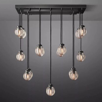 Pearl Spherical Modern Rectangular Chandelier 36”-Fullstarlighting