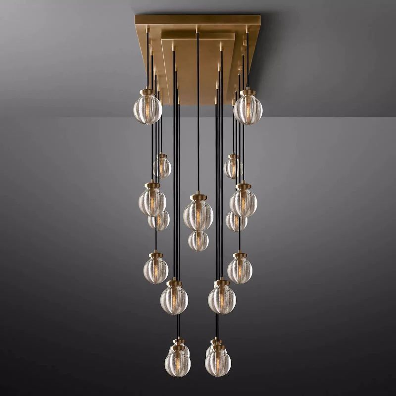 Pearl Spherical Modern Rectangular Chandelier 54”-Fullstarlighting