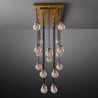 Pearl Spherical Modern Rectangular Chandelier 54”-Fullstarlighting