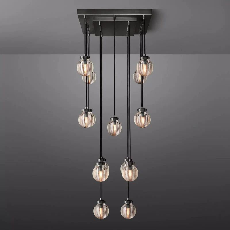 Pearl Spherical Modern Rectangular Chandelier 36”-Fullstarlighting