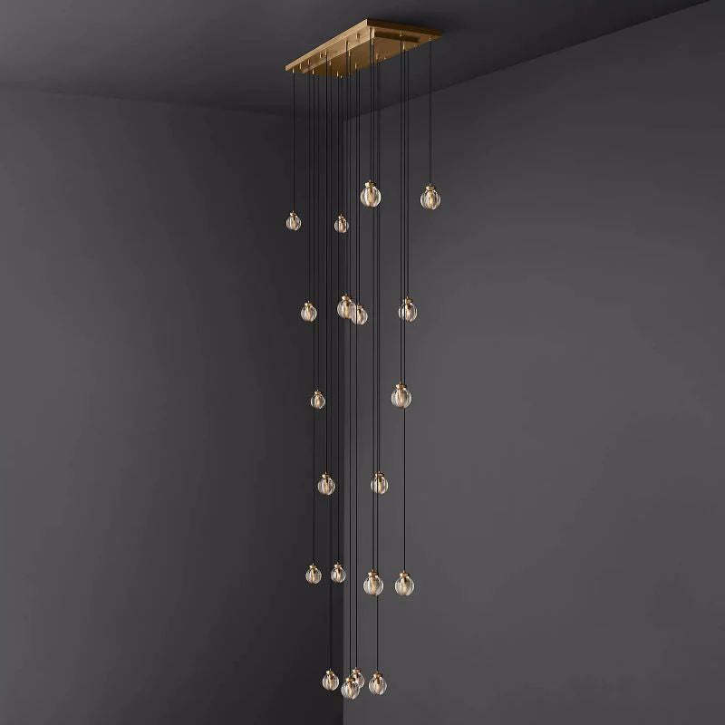 Pearl Spherical Modern Rectangular Chandelier 54”-Fullstarlighting