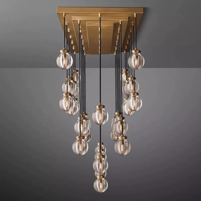 Pearl Spherical Modern Rectangular Chandelier 72”