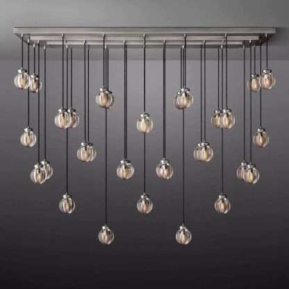 Pearl Spherical Modern Rectangular Chandelier 72"-Fullstarlighting