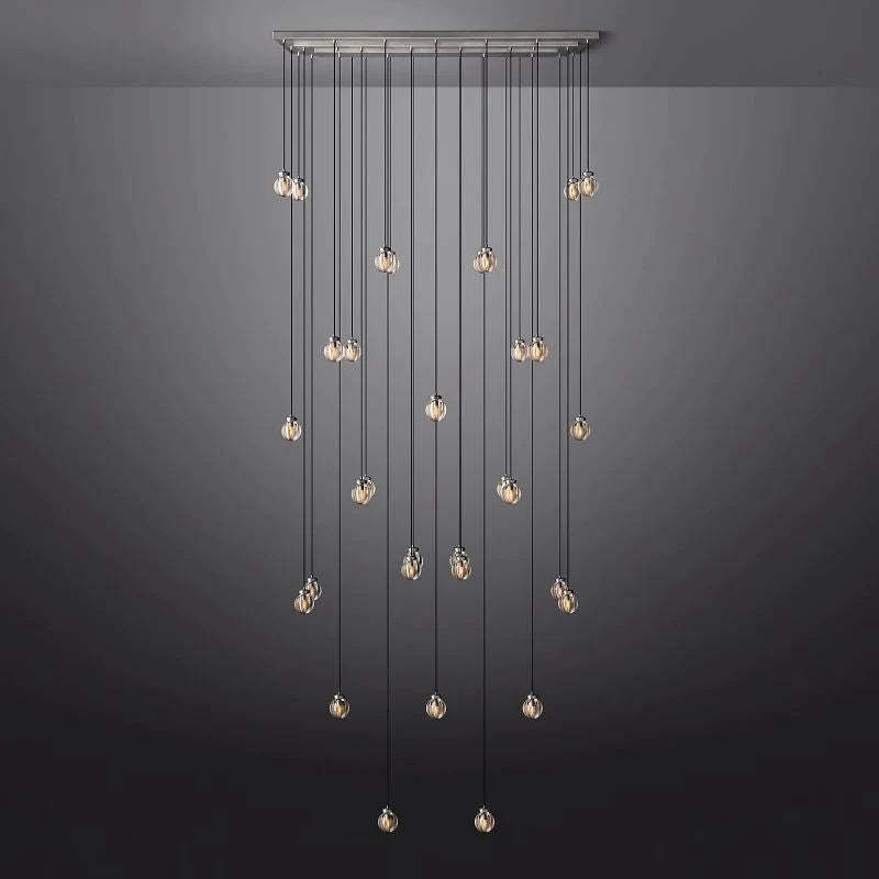 Pearl Spherical Modern Rectangular Chandelier 72”