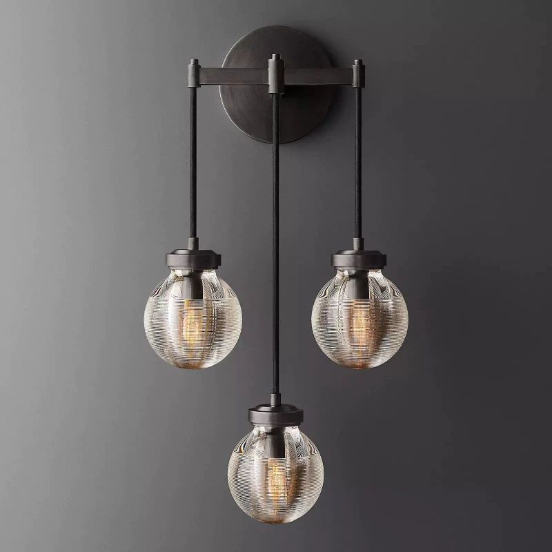 Pearl Spherical Modern Triple Wall Sconce-Fullstarlighting