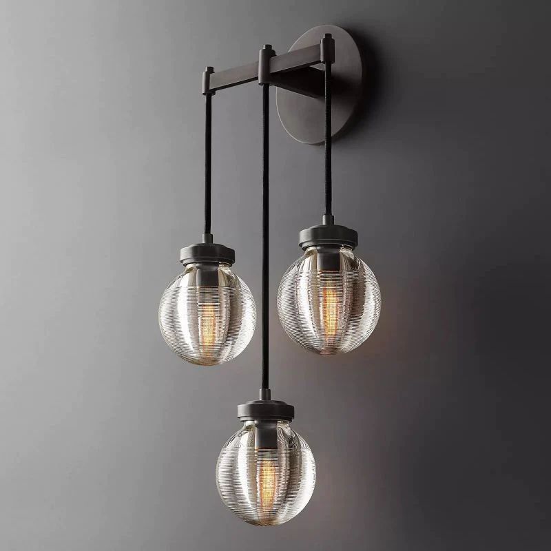 Pearl Spherical Modern Triple Wall Sconce-Fullstarlighting