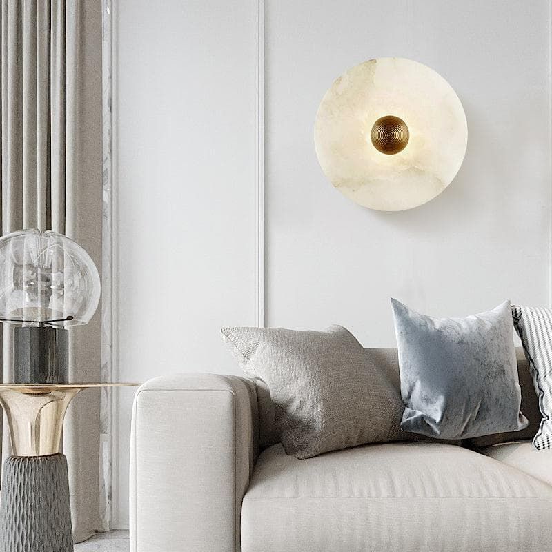 Round Alabaster Wall Sconce-Fullstarlighting