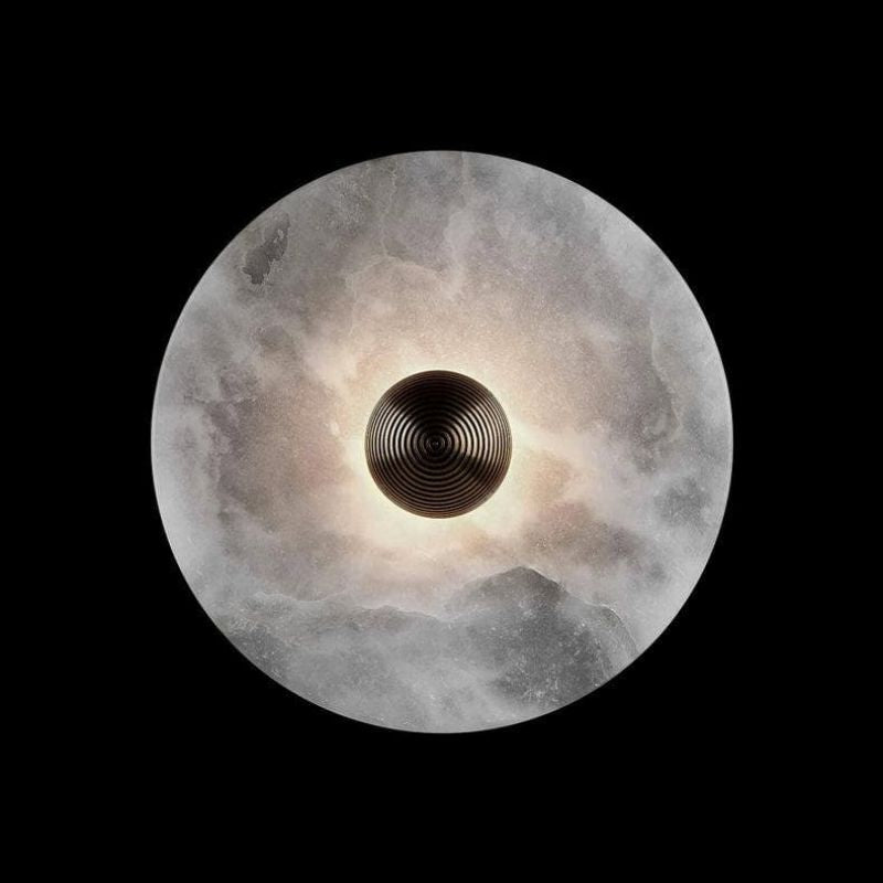 Round Alabaster Wall Sconce-Fullstarlighting