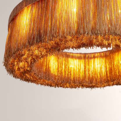 Rowan Jute Fringe Round Chandelier-Fullstarlighting