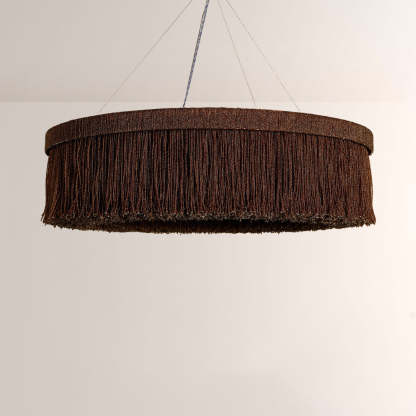 Rowan Jute Fringe Round Chandelier-Fullstarlighting