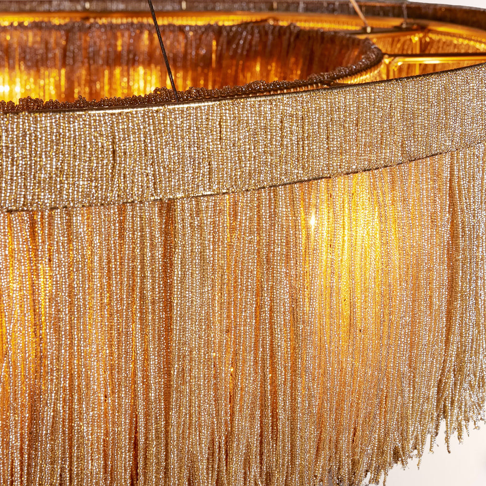 Rowan Jute Fringe Round Chandelier-Fullstarlighting