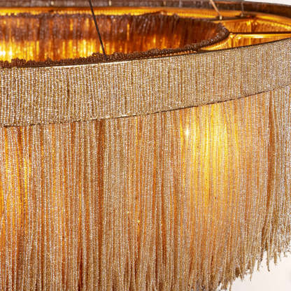 Rowan Jute Fringe Round Chandelier-Fullstarlighting