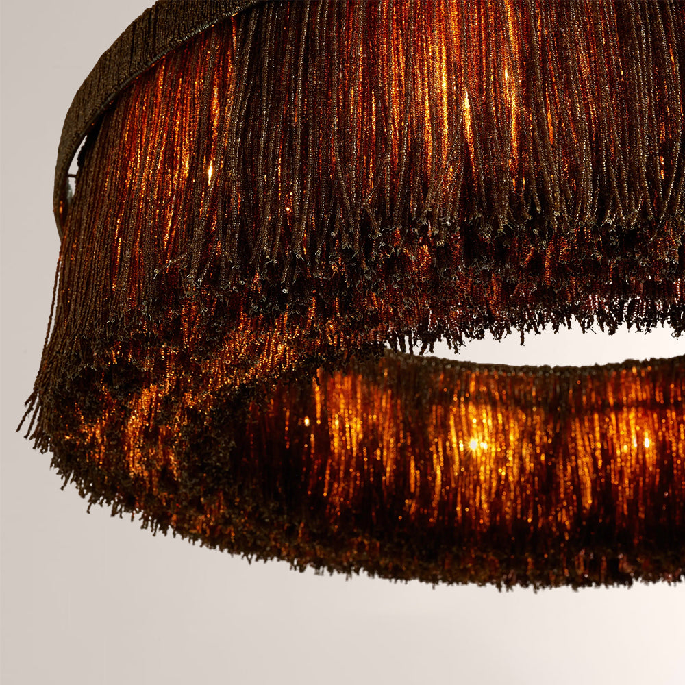 Rowan Jute Fringe Round Chandelier-Fullstarlighting