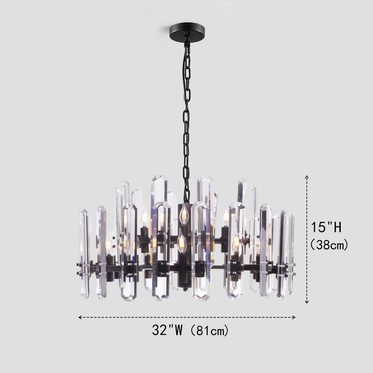 Brous Crystal Round Chandelier-Fullstarlighting