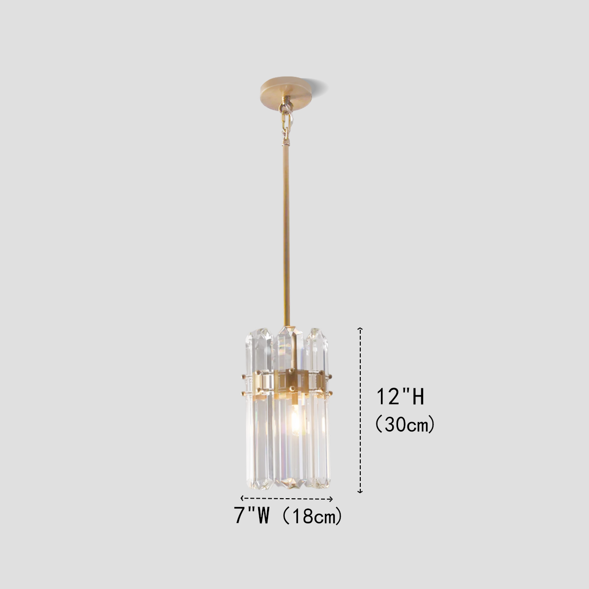 Brous Crystal Single Pendant-Fullstarlighting