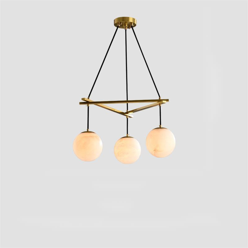 Alabaster Modern Round Ball Chandelier-Fullstarlighting