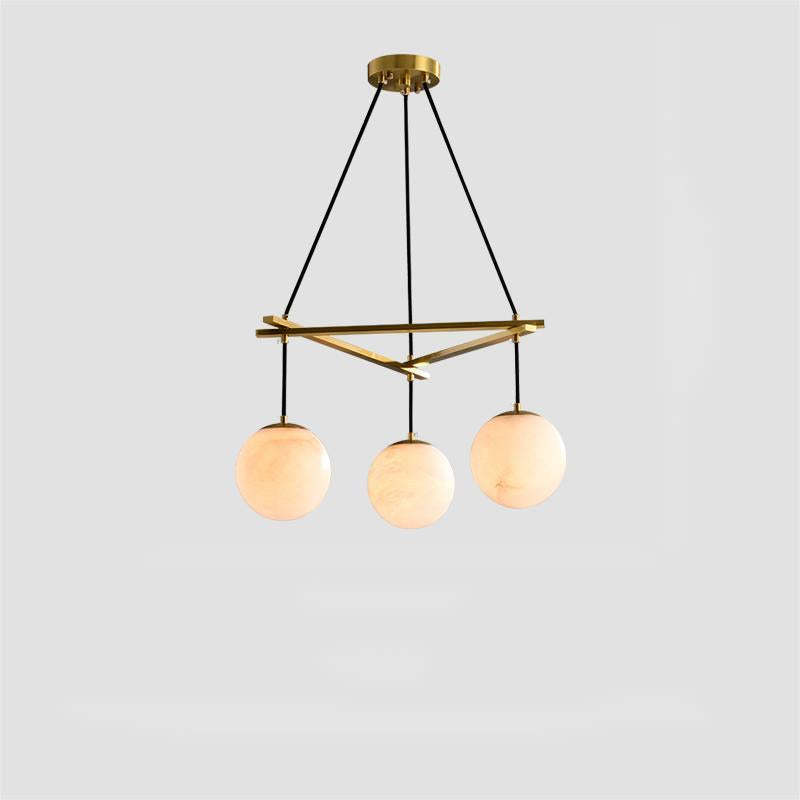 Alabaster Modern Round Ball Chandelier-Fullstarlighting