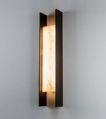 IDA Modern Natural Alabaster Linear Wall Sconce-Fullstarlighting