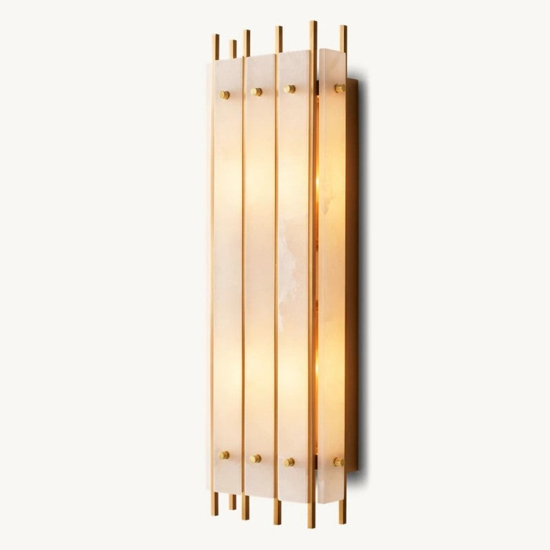 Mara Alabaster Grand Rectangular Sconce-Fullstarlighting