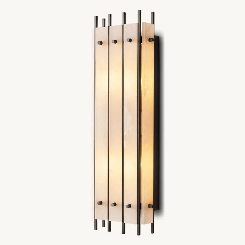 Mara Alabaster Grand Rectangular Sconce-Fullstarlighting