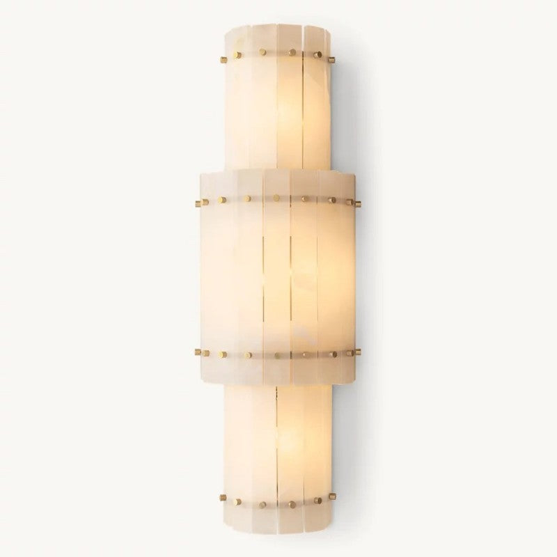 Mara Alabaster Grand Round Sconce-Fullstarlighting