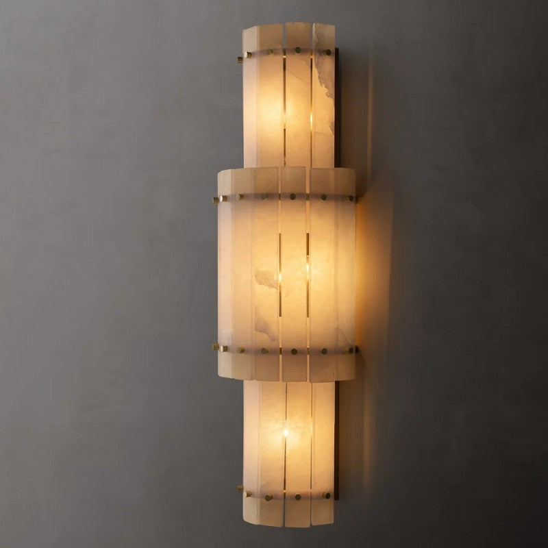 Mara Alabaster Grand Round Sconce-Fullstarlighting