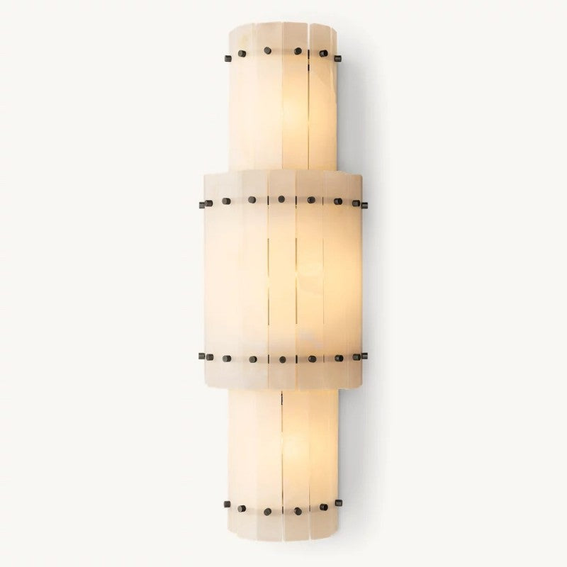 Mara Alabaster Grand Round Sconce-Fullstarlighting