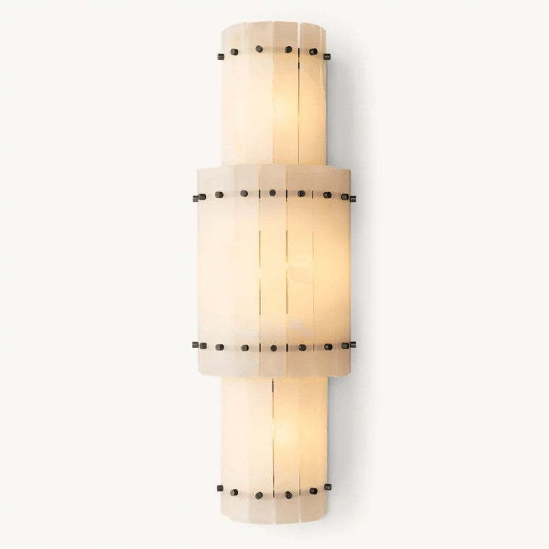Mara Alabaster Grand Round Sconce-Fullstarlighting