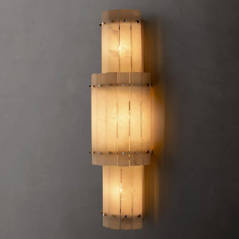 Mara Alabaster Grand Round Sconce-Fullstarlighting