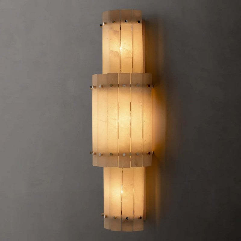 Mara Alabaster Grand Round Sconce-Fullstarlighting