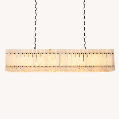 Sennie Alabaster Linear Chandelier 54"-Fullstarlighting