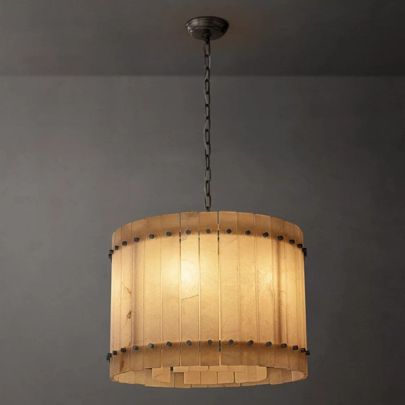 Mara Alabaster Round Chandelier 22"