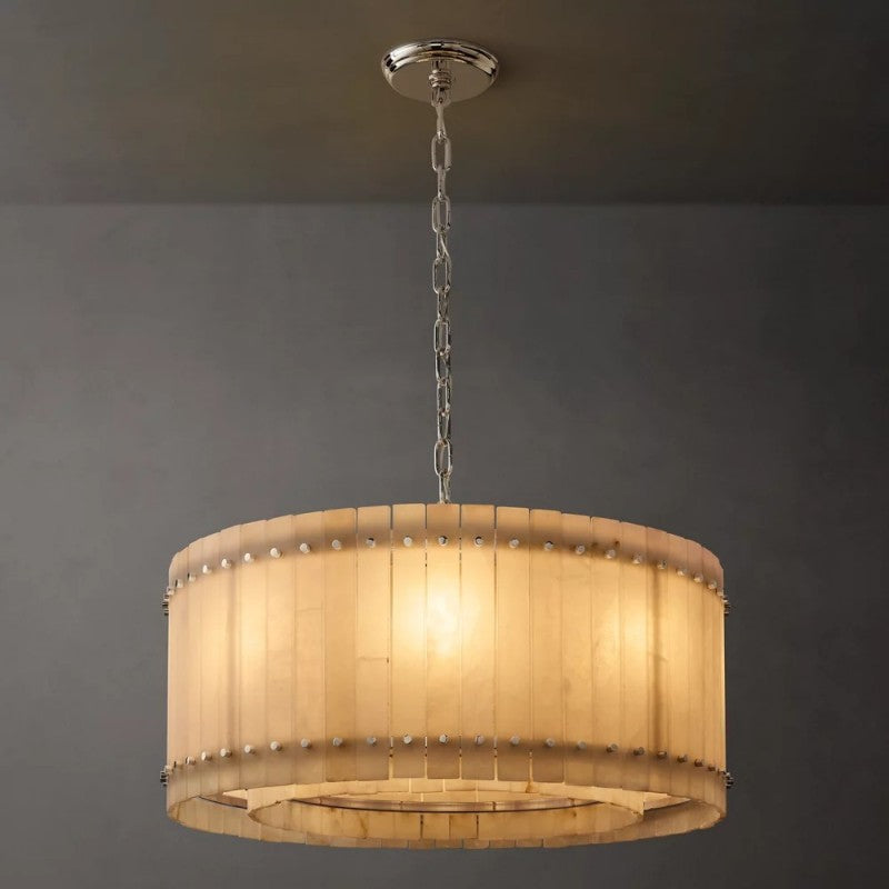 Mara Alabaster Round Chandelier 37"