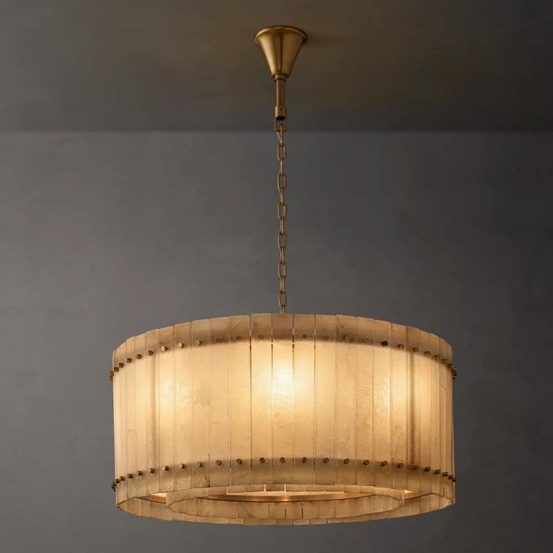 Mara Alabaster Round Chandelier 37"