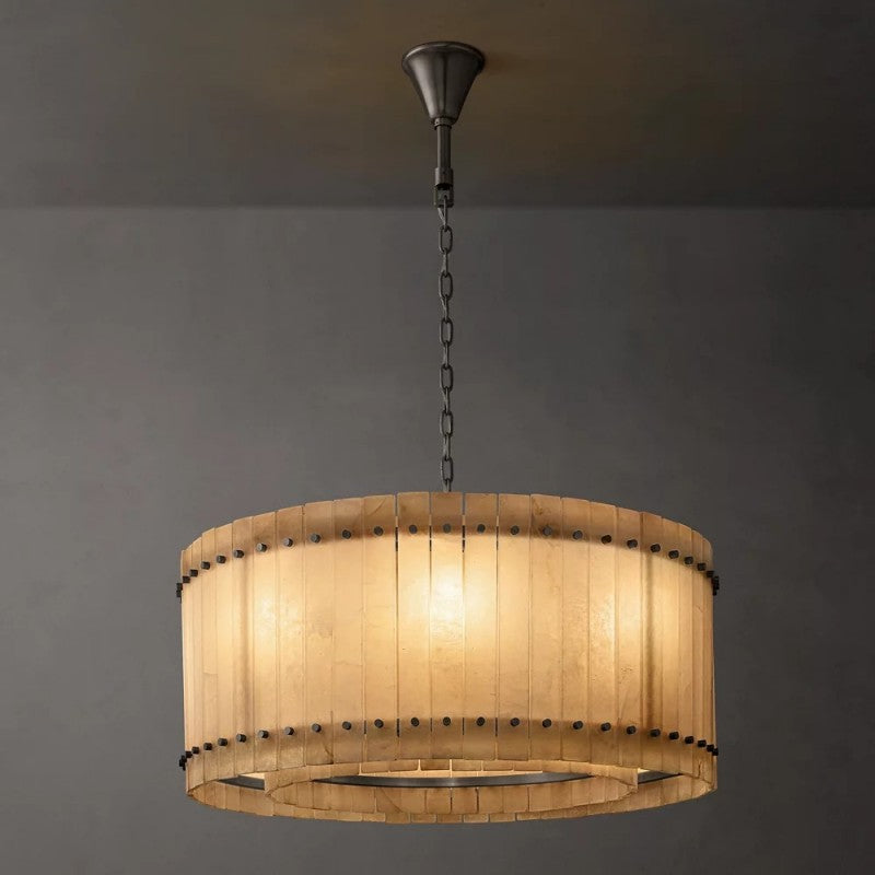 Mara Alabaster Round Chandelier 37"
