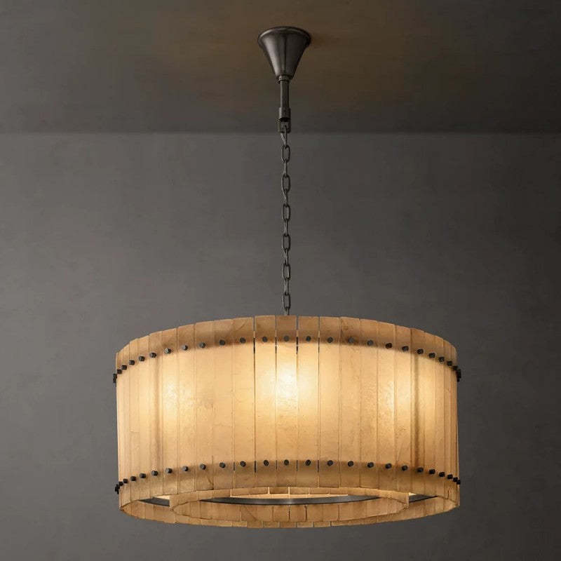 Mara Alabaster Round Chandelier 37"