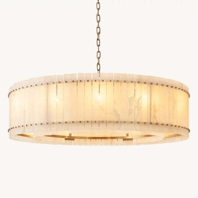 Sanma Alabaster Round Chandelier 60",RH San Marco,Living room Lights