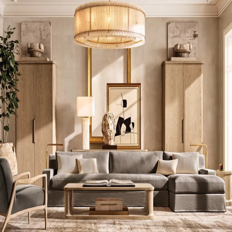 Mara Alabaster Round Chandelier 60"