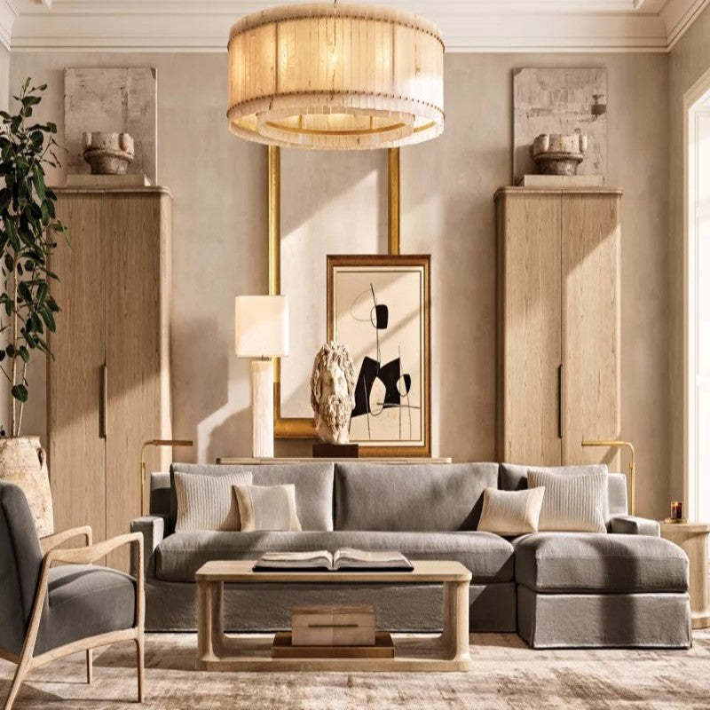 Mara Alabaster Round Chandelier 60"