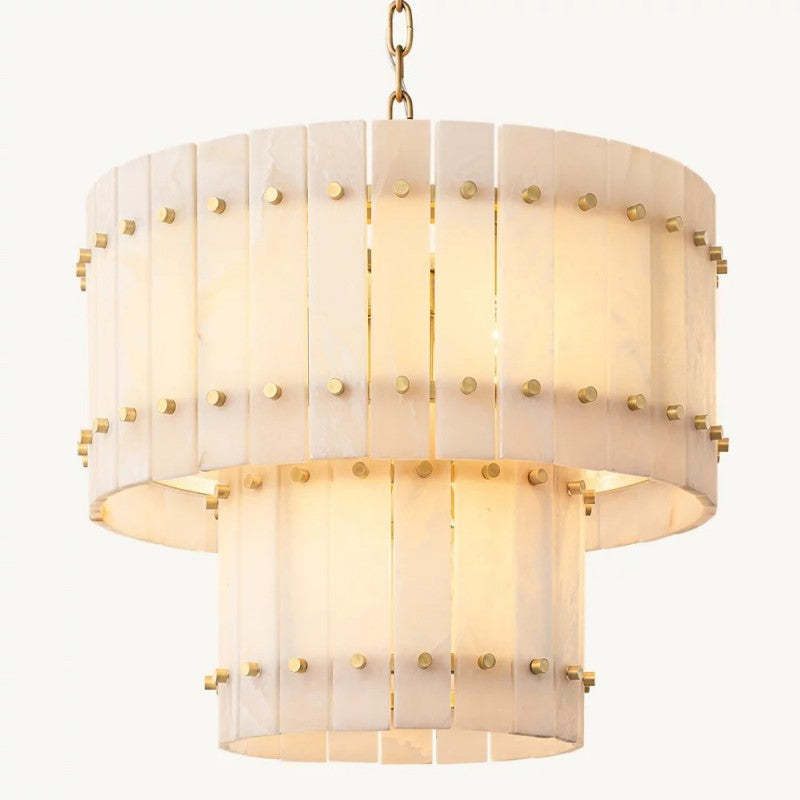 Sanma Alabaster Round Tiered Chandelier 22",RH San Marco,Living room