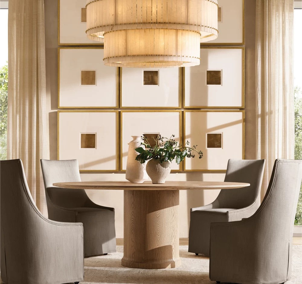 Mara Alabaster Round Tiered Chandelier 48"